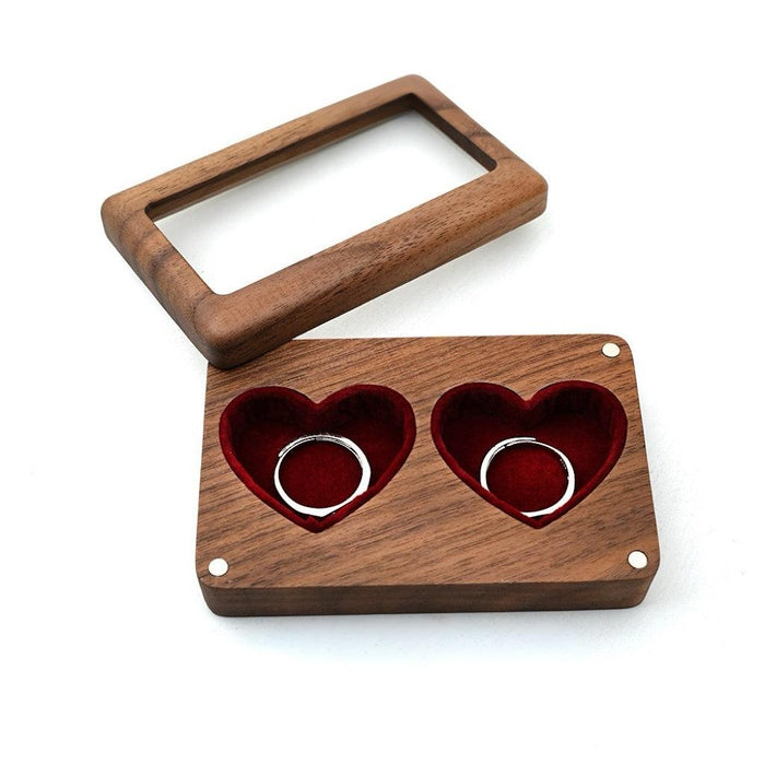 Magnetic Sliding Lid Wooden Ring Box - Jewelry Packaging Mall