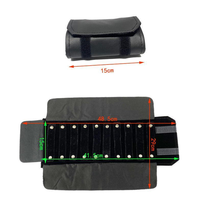 PU Leatherette Black Jewelry Roll - Jewelry Packaging Mall