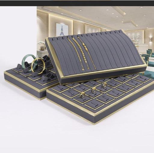 PU Gold Rimmed Jewellery Display Tray-JPM0094 - Jewelry Packaging Mall