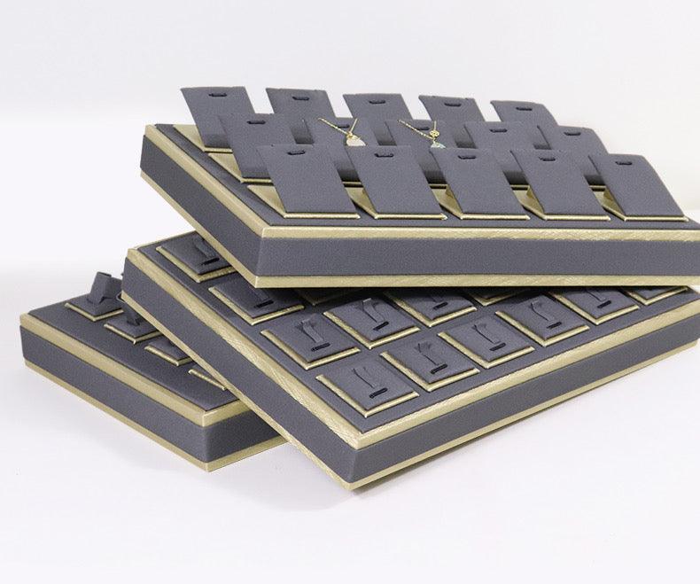 PU Gold Rimmed Jewellery Display Tray-JPM0094 - Jewelry Packaging Mall