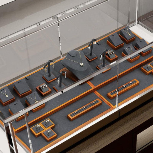 Contemporary Gray Wooden Display Collection - Jewelry Packaging Mall