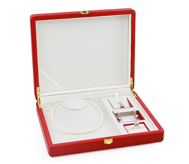 High-Grade Mother's Day PU Leather Pearl Set Box - Jewelry Packaging Mall