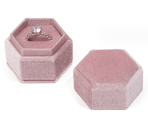 Hexagon Ring Velvet Box Collection-JPM0193 - Jewelry Packaging Mall