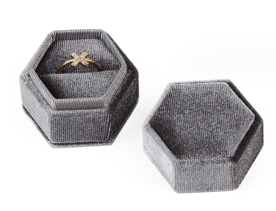 Hexagon Ring Velvet Box Collection-JPM0193 - Jewelry Packaging Mall