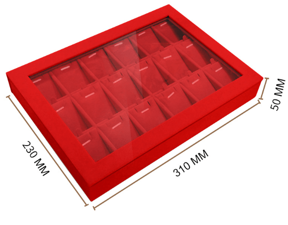 Showcase Tray W/ Transparent Lid-JPM0081 - Jewelry Packaging Mall