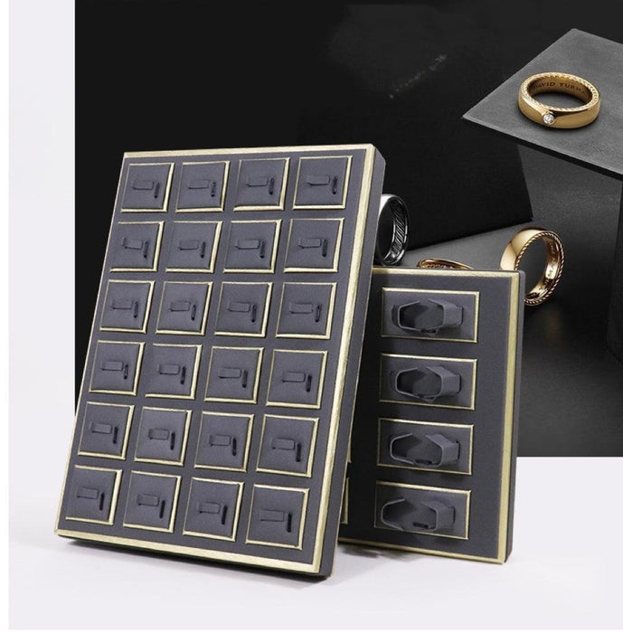 PU Gold Rimmed Jewellery Display Tray-JPM0094 - Jewelry Packaging Mall