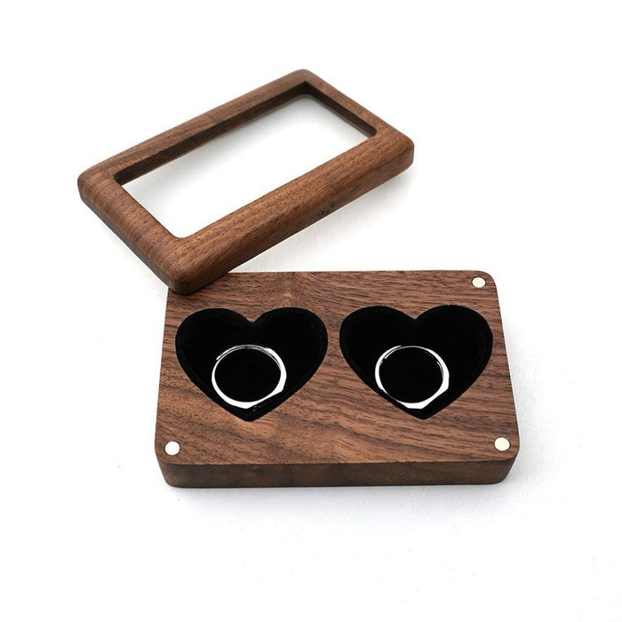 Magnetic Sliding Lid Wooden Ring Box - Jewelry Packaging Mall