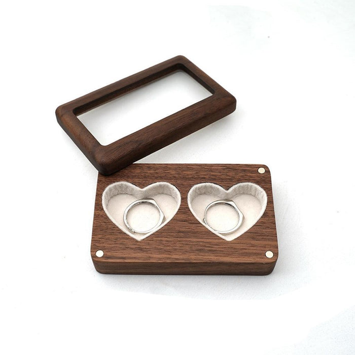 Magnetic Sliding Lid Wooden Ring Box - Jewelry Packaging Mall