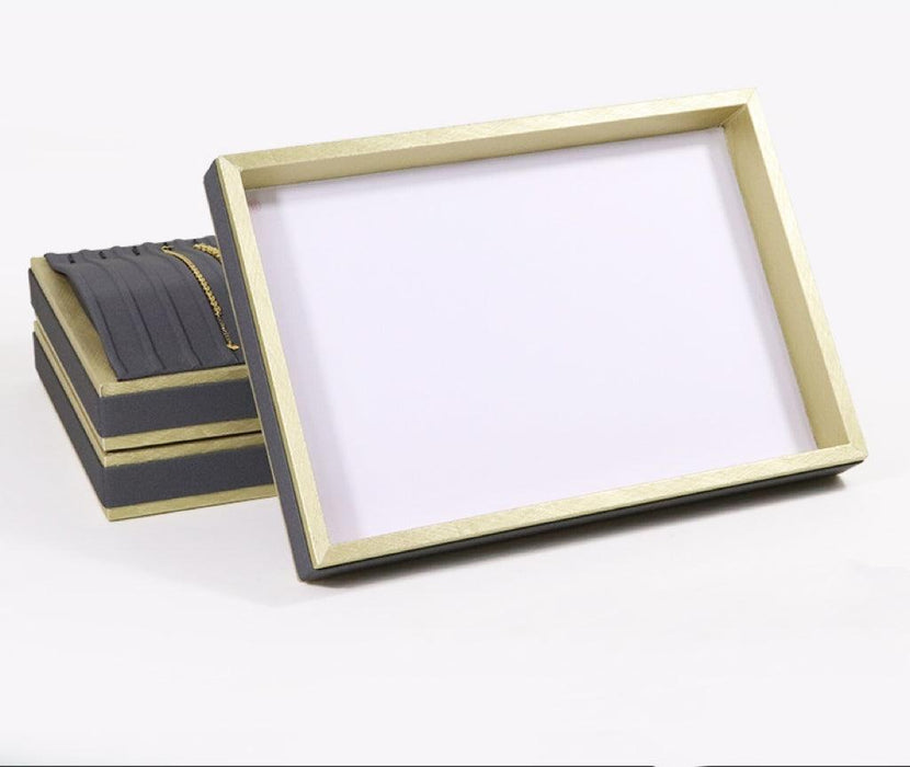 PU Gold Rimmed Jewellery Display Tray-JPM0094 - Jewelry Packaging Mall