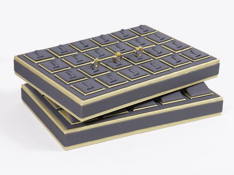 PU Gold Rimmed Jewellery Display Tray-JPM0094 - Jewelry Packaging Mall