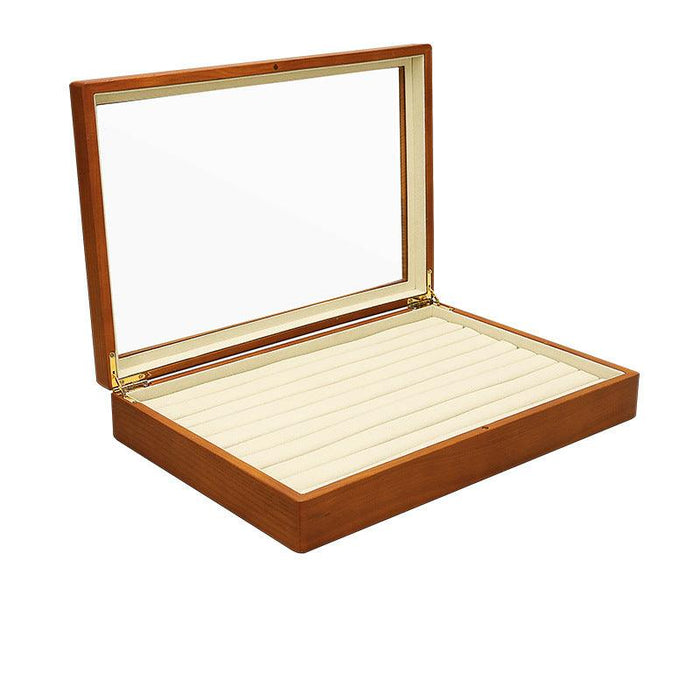 Cheerish Wooden Showcase Trays (w/ Hinged Transparent Lid) - Jewelry Packaging Mall