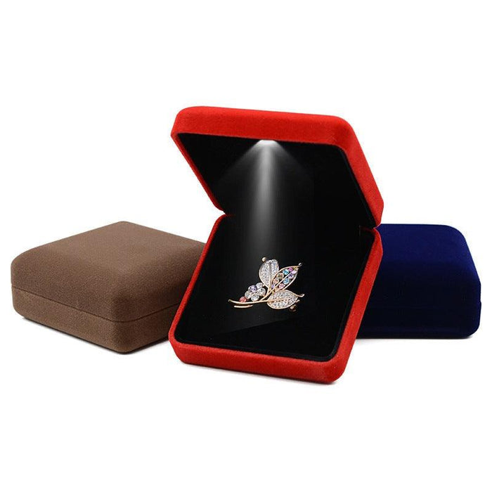 Velvet Brooch Memorial Pin Badge Collection - LED Box - Jewelry Packaging Mall