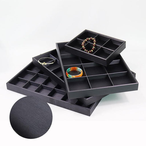 Black Linear PU Leather Showcase Tray-JPM0058 - Jewelry Packaging Mall