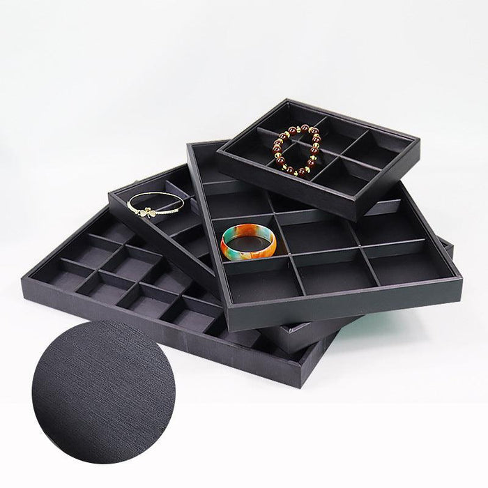 Black Linear PU Leather Showcase Tray-JPM0058 - Jewelry Packaging Mall