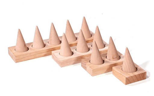 Cone Shape Wood Finger Ring Stand For Fashion Jewelry - Jewelry Packaging Mall