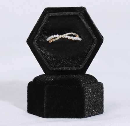 Hexagon Ring Velvet Box Collection-JPM0193 - Jewelry Packaging Mall