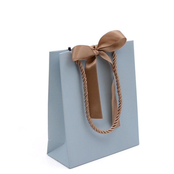 Fancy Shopping Bag With Golden Ribbon (10 pcs Per Pack) - Jewelry Packaging Mall