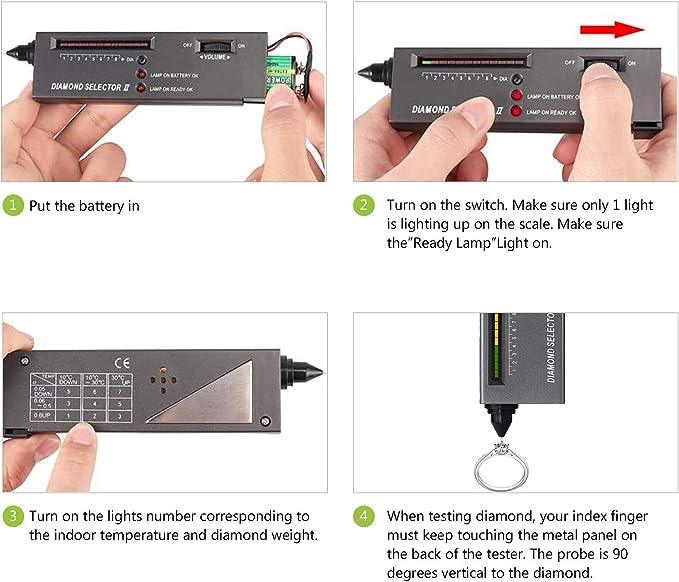 Jewelry Diamond Tester Pen and Moissanite Tester Pen, LED Diamond Detector Selector, Gems Stone Hardness Test Tool Diamond Testers - Jewelry Packaging Mall