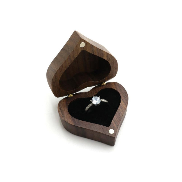 Walnut Wood Heart Jewelry box - Jewelry Packaging Mall