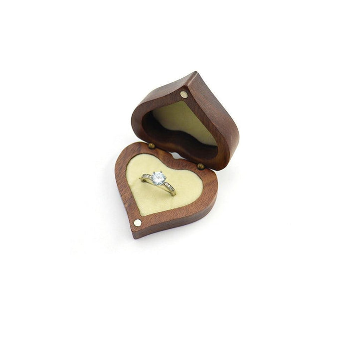 Walnut Wood Heart Jewelry box - Jewelry Packaging Mall