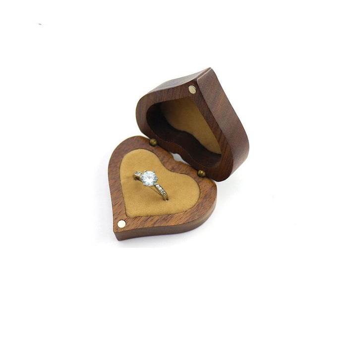 Walnut Wood Heart Jewelry box - Jewelry Packaging Mall