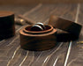 Walnut Wooden Small Jewelry Ring Box with Two Slots Black Velvet - Jewelry Packaging Mall