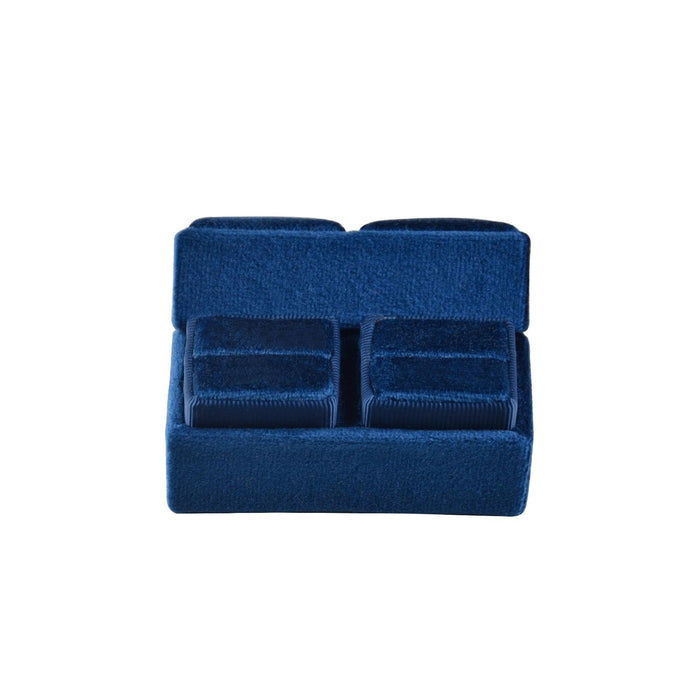 Zetland Velvet Double Ring Box - Jewelry Packaging Mall