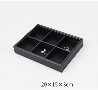 Black Linear PU Leather Showcase Trays - Jewelry Packaging Mall