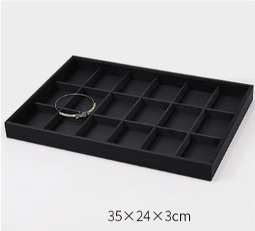 Black Linear PU Leather Showcase Trays - Jewelry Packaging Mall