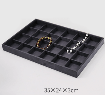 Black Linear PU Leather Showcase Trays - Jewelry Packaging Mall