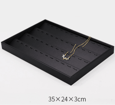 Black Linear PU Leather Showcase Trays - Jewelry Packaging Mall