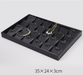 Black Linear PU Leather Showcase Trays - Jewelry Packaging Mall