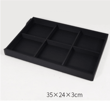 Black Linear PU Leather Showcase Trays - Jewelry Packaging Mall