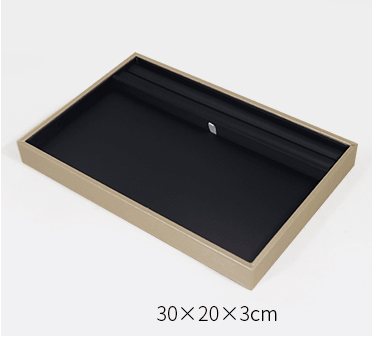 Black Linear PU Leather Showcase Trays - Jewelry Packaging Mall