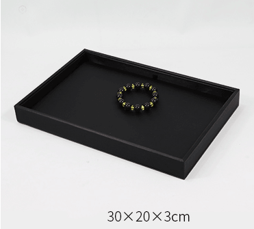 Black Linear PU Leather Showcase Trays - Jewelry Packaging Mall