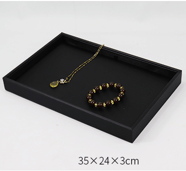 Black Linear PU Leather Showcase Trays - Jewelry Packaging Mall