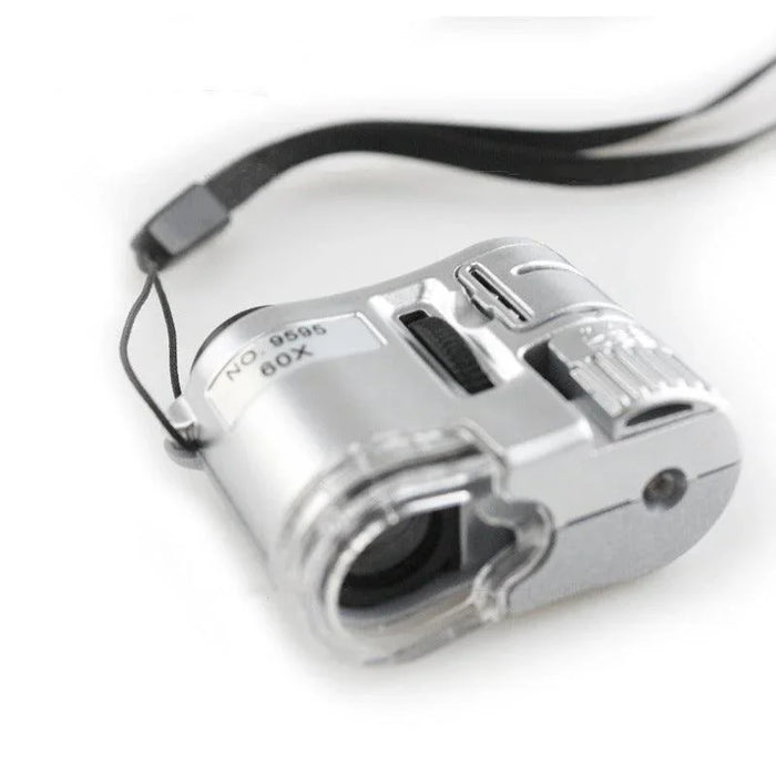thumbnail image 2 of 60X Jewelers Loupe Magnifier Mini Microscope Magnifying Pocket W/ LED & UV Light 2 of 14