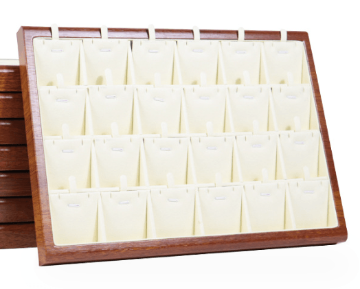 Wood Microfiber Showcase Tray-JPM0105 - Jewelry Packaging Mall